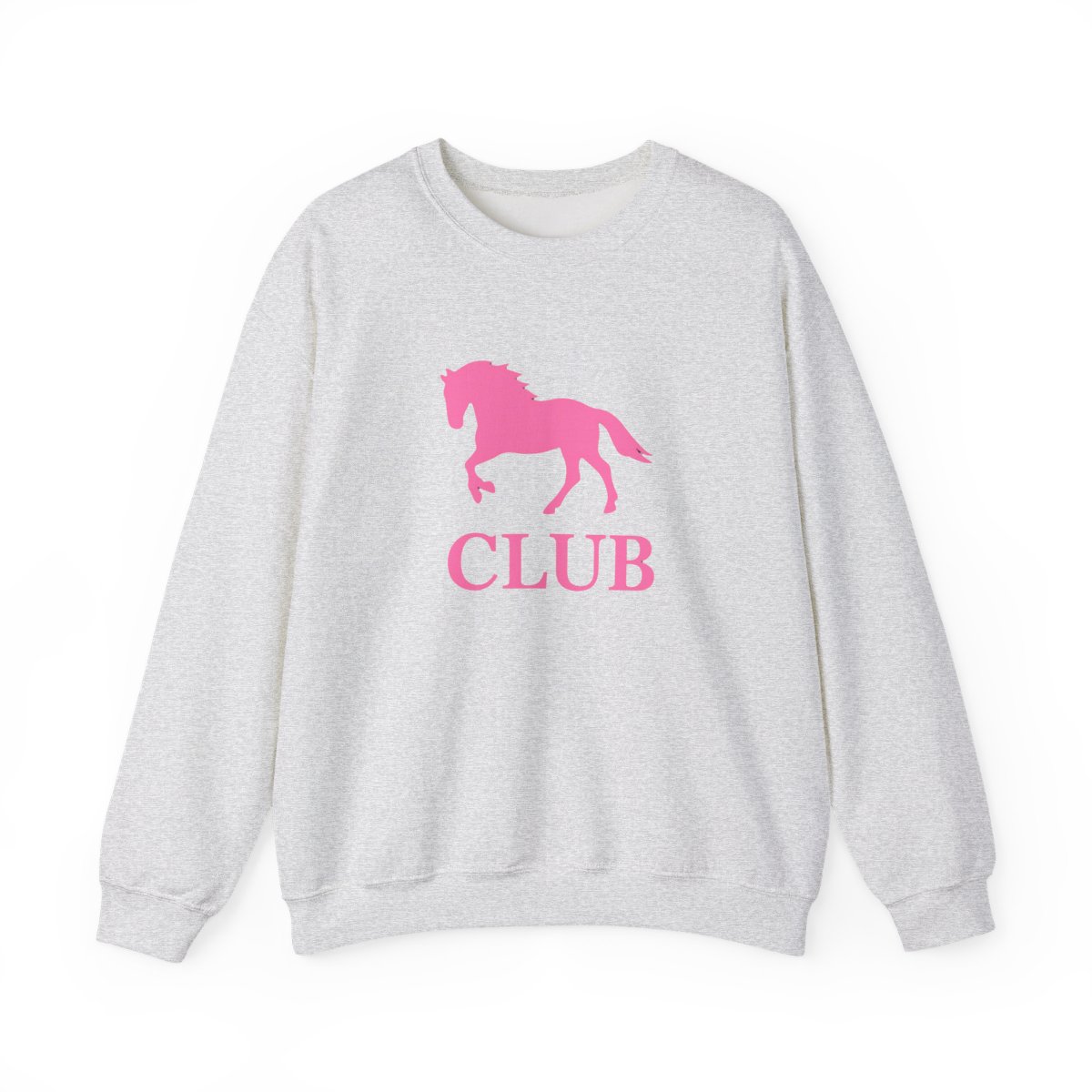 Black sweatshirt with a pink silhouette of a horse and the word "CLUB" printed on the front. - alternate angle 2, merchandise