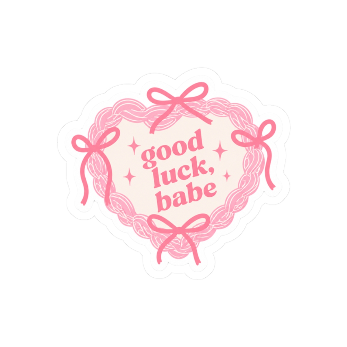 Good Luck Babe Stormy Skies Cute Vinyl Sticker - alternate angle 3, merchandise