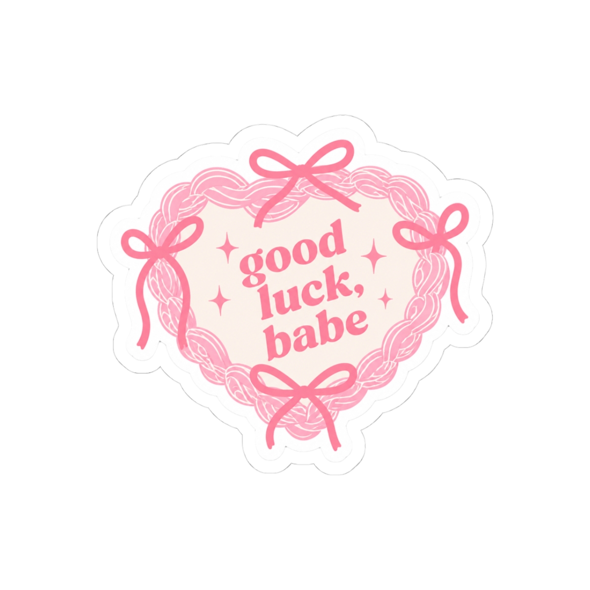 Good Luck Babe Stormy Skies Cute Vinyl Sticker