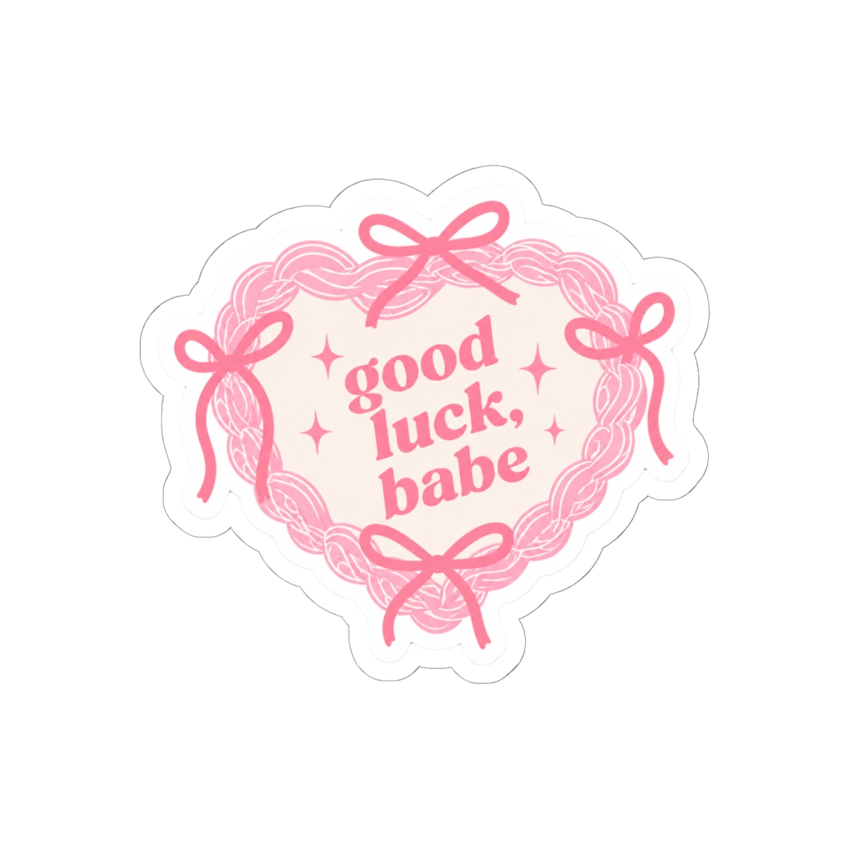 Good Luck Babe Stormy Skies Cute Vinyl Sticker - alternate angle 1, merchandise