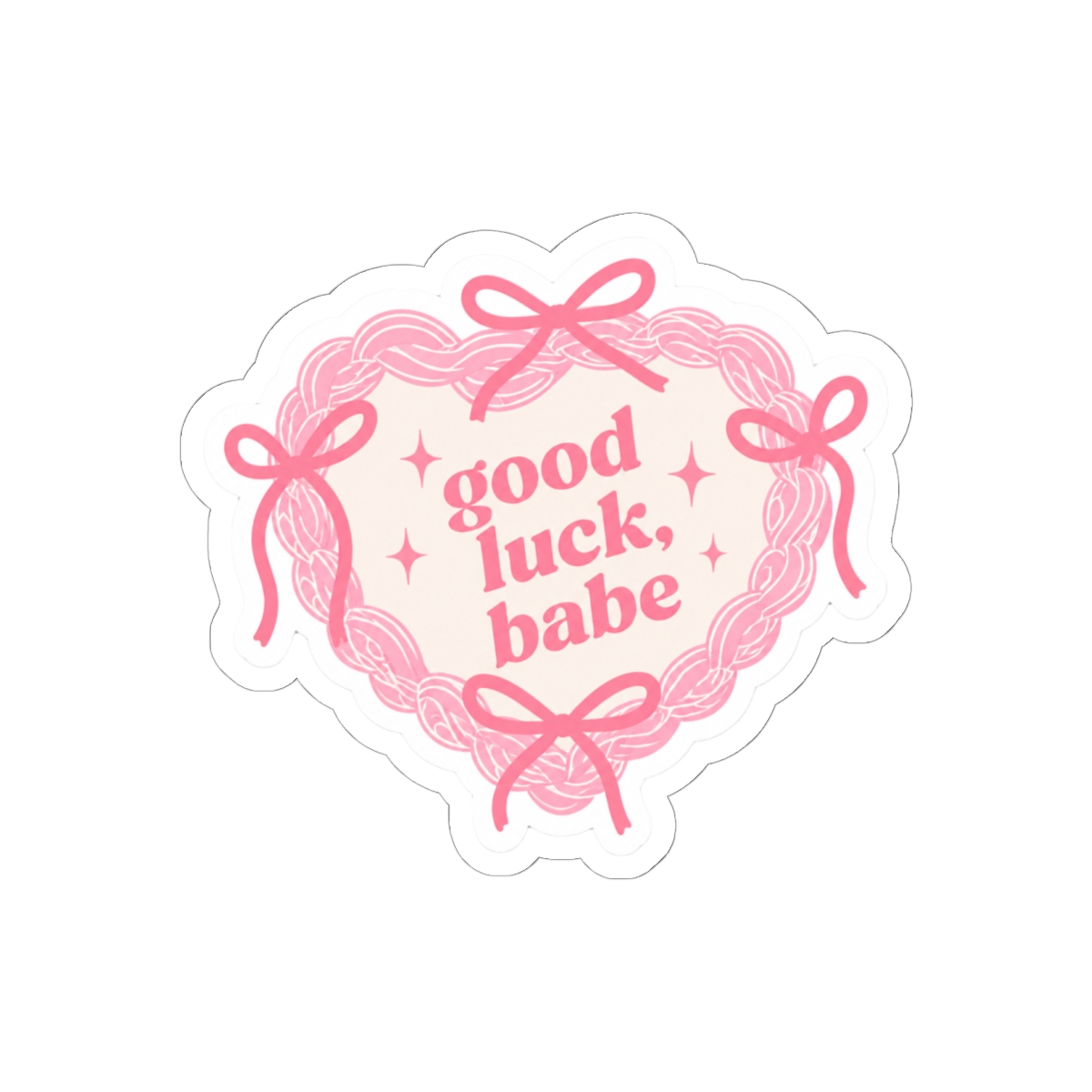 Good Luck Babe Stormy Skies Cute Vinyl Sticker