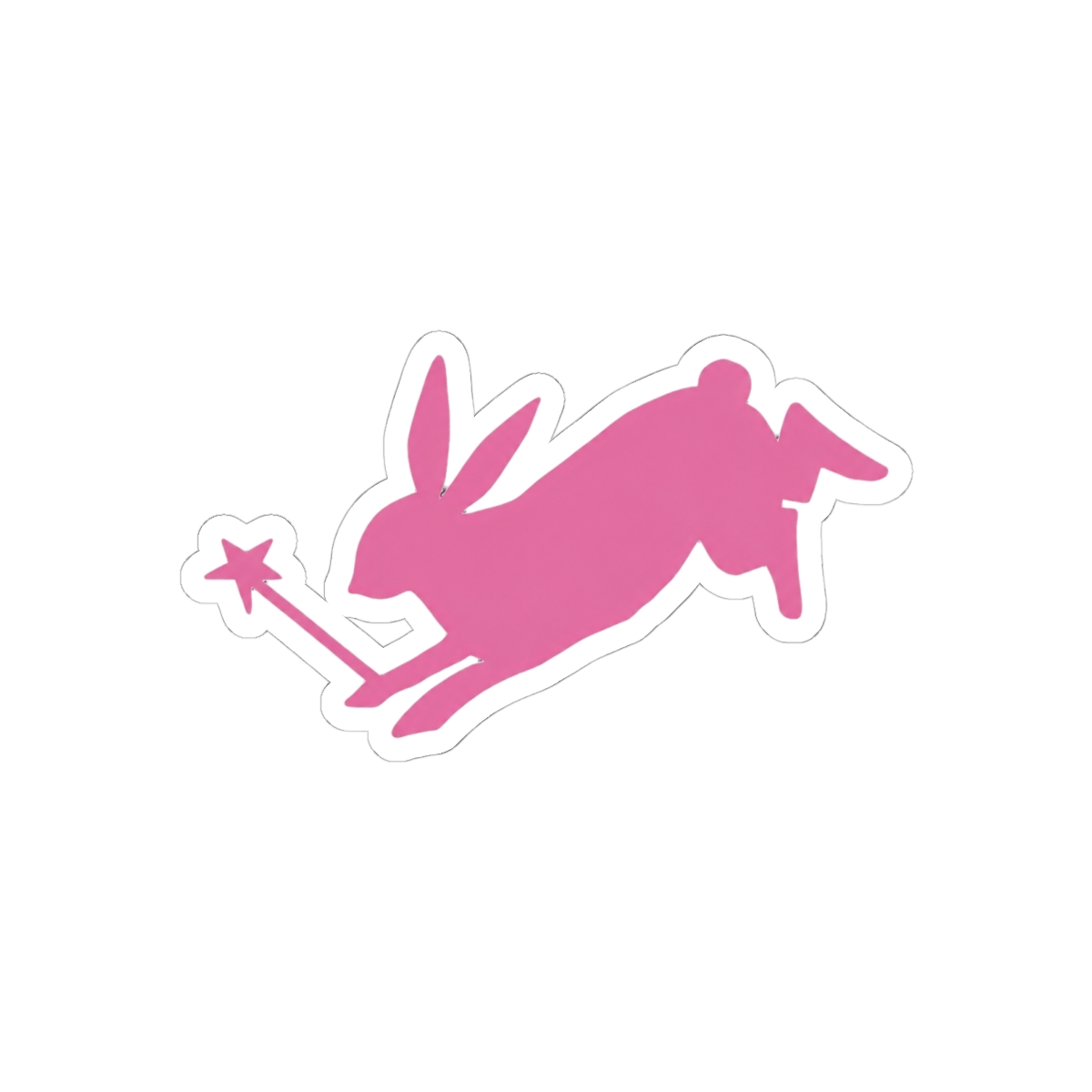 Pink Wand and Rabbit Cute Magical Sticker | Fantasy Fan Decal