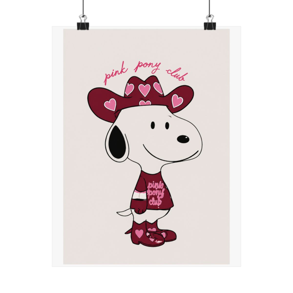 Chappell Roan Snoopy Pink Pony Club Midwest Princess a5/a6 art print, poster, wall art gift for her - alternate angle 5, merchandise