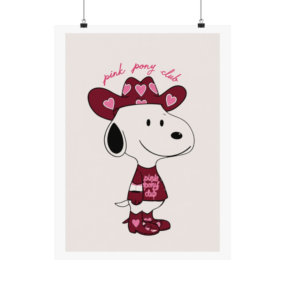 Chappell Roan Snoopy Pink Pony Club Midwest Princess a5/a6 art print, poster, wall art gift for her - alternate angle 3, merchandise