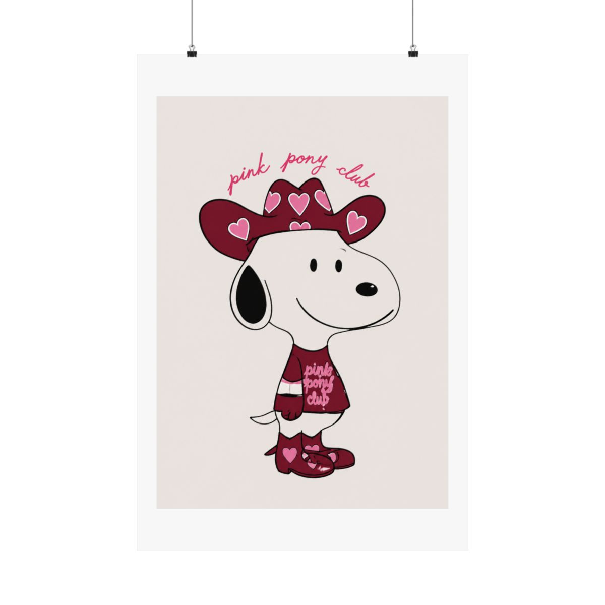 Chappell Roan Snoopy Pink Pony Club Midwest Princess a5/a6 art print, poster, wall art gift for her - alternate angle 1, merchandise