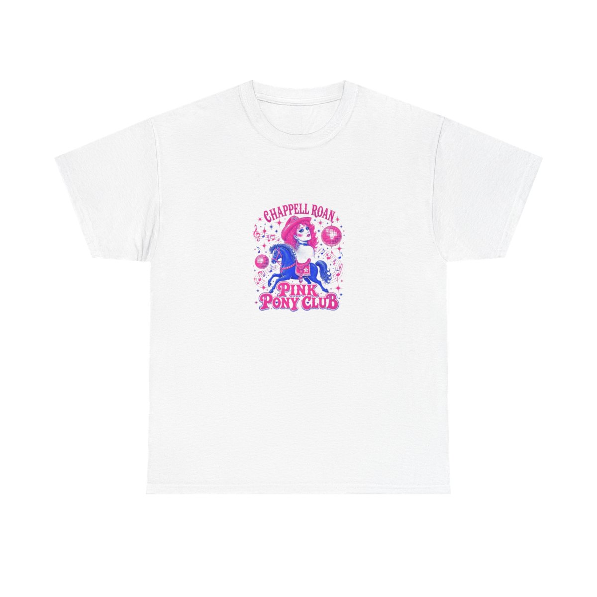 Chappell Roan "Pink Pony Club." Unisex Tee - alternate angle 2, merchandise