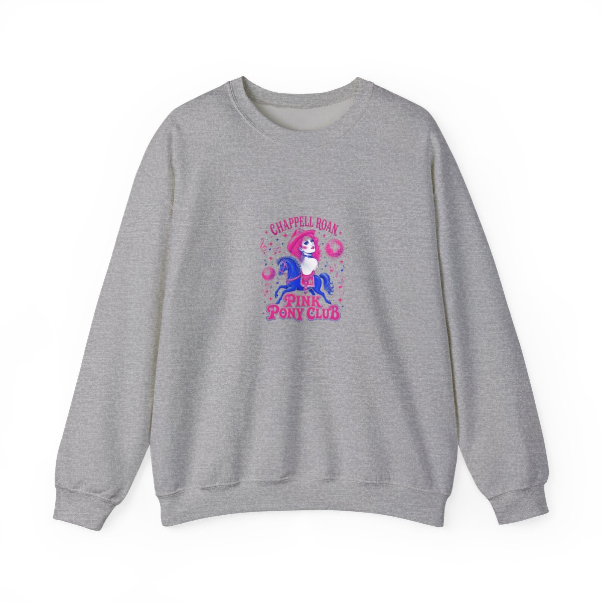 Chappell Roan "Pink Pony Club." Crewneck - alternate angle 2, merchandise