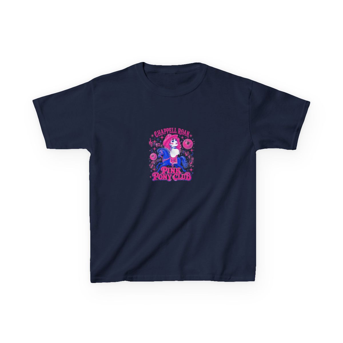 Chappell Roan "Pink Pony Club." Unisex Kids Tee - alternate angle 5, merchandise