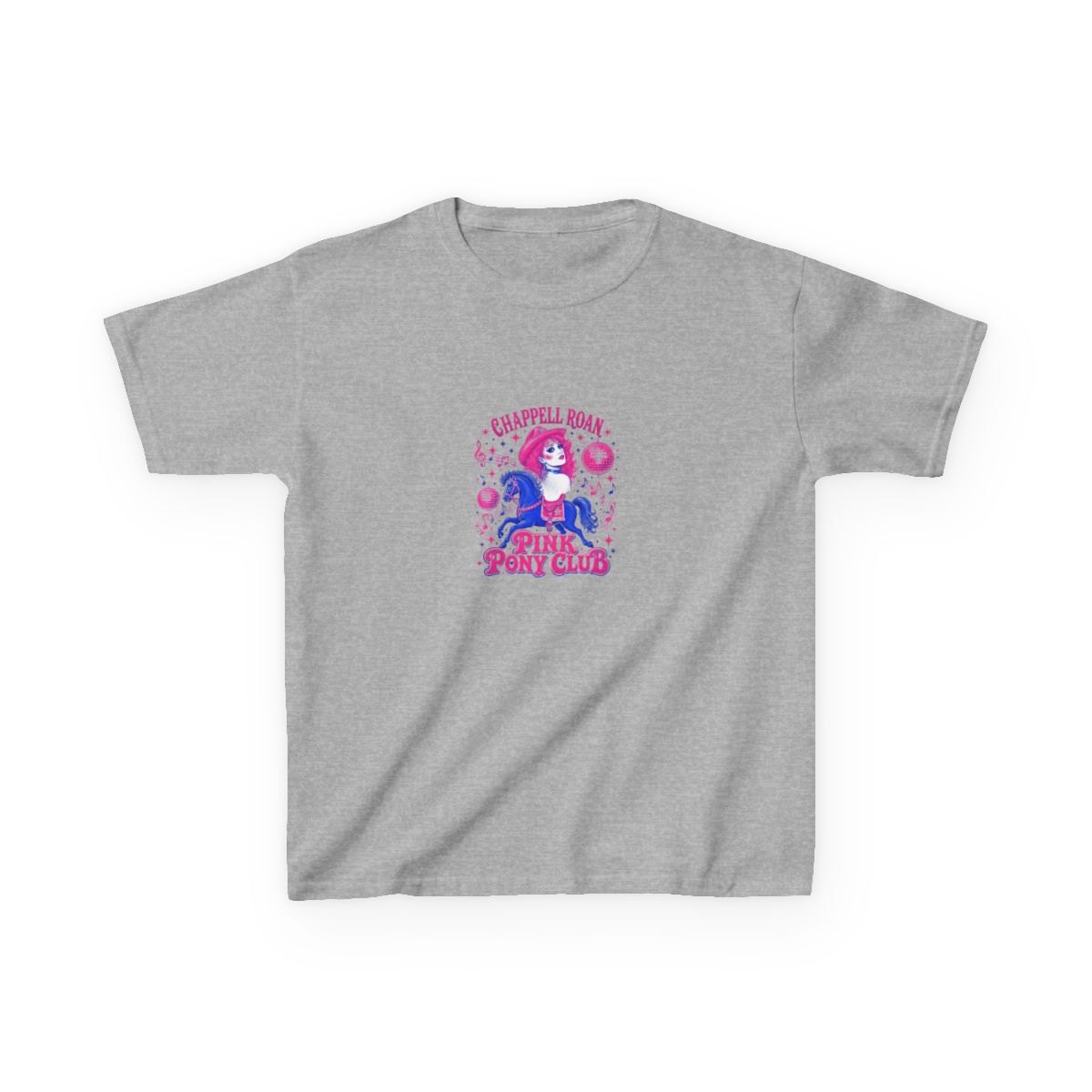 Chappell Roan "Pink Pony Club." Unisex Kids Tee - alternate angle 3, merchandise