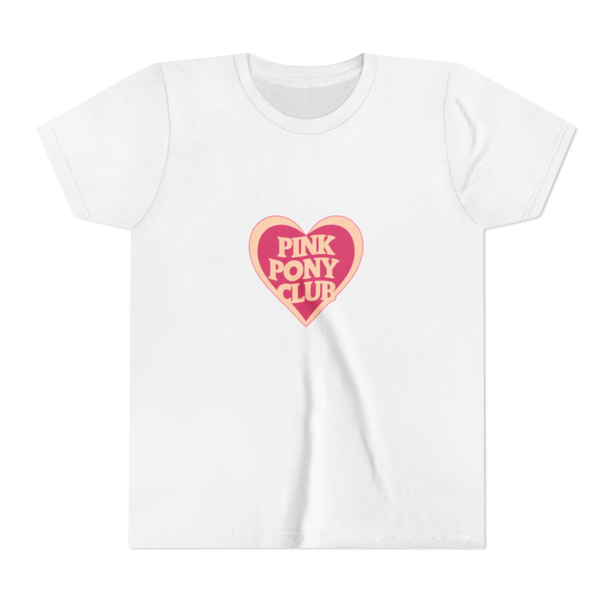 pink pony club love shape Kids T Shirt - alternate angle 2, merchandise