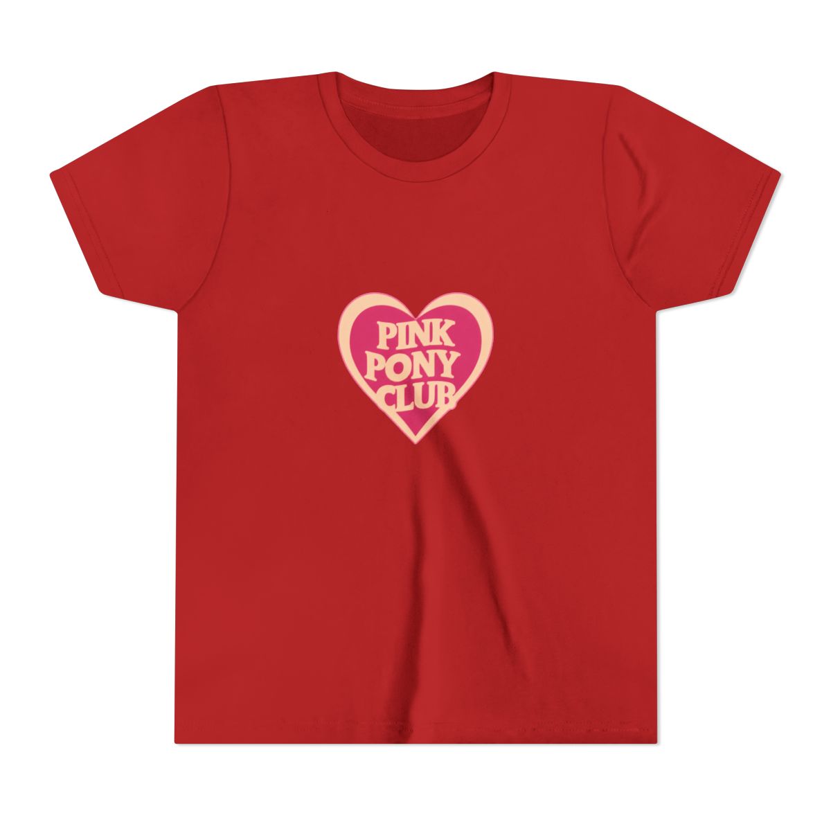 pink pony club love shape Kids T Shirt