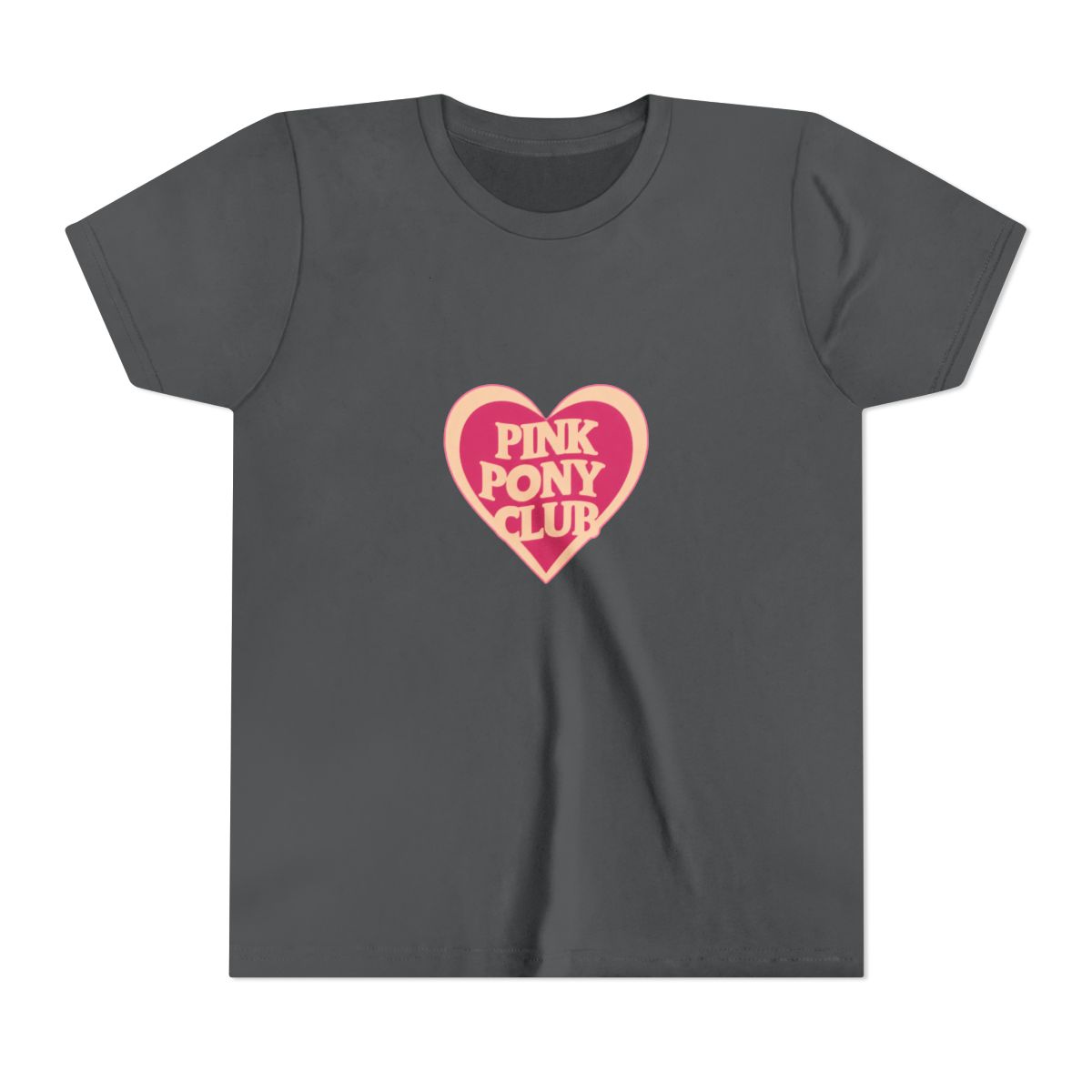 pink pony club love shape Kids T Shirt - alternate angle 2, merchandise